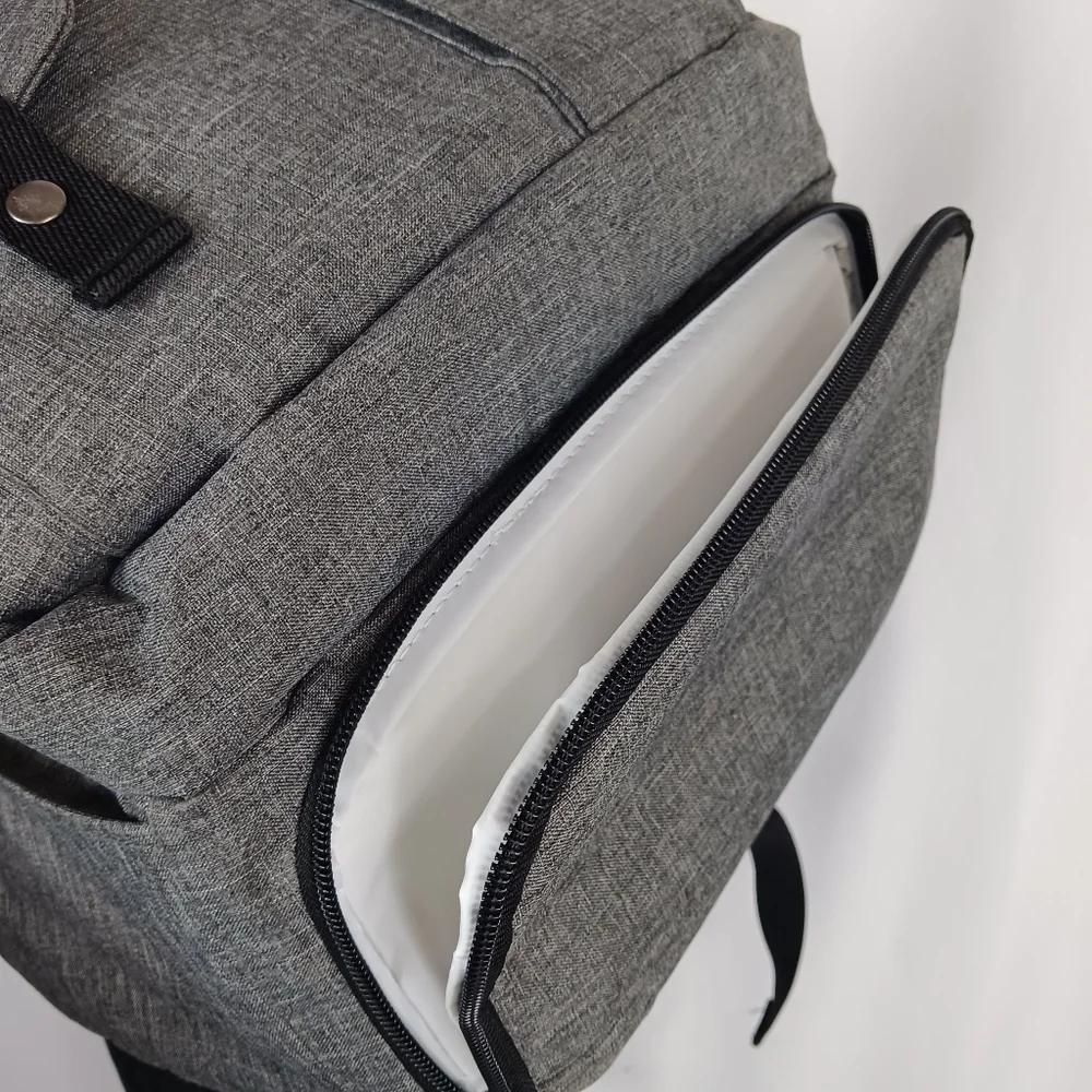 TEBEL Large Capacity Baby Diaper Bag Backpack Multi-Functional Gray